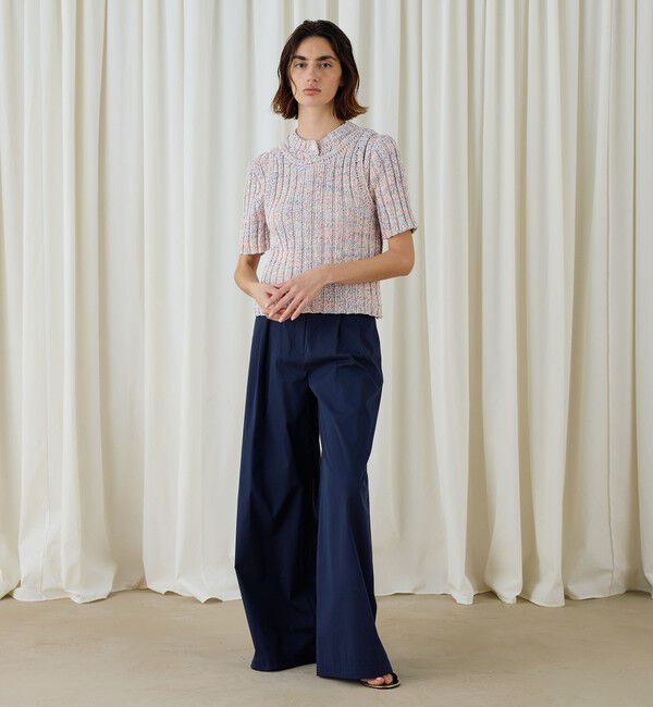 DES PRES「ラミーミックスツイストコットン ハーフスリーブカーディガン」|カーディガン|