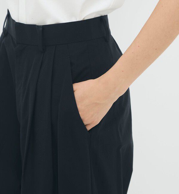 CABaN「シャトルポプリン 2タックワイドパンツ」|チノ|