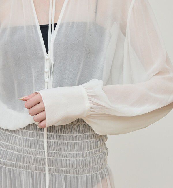 DES PRES「シルクシフォン ラッフルマキシワンピース」|ワンピース|