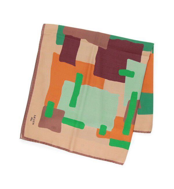 TOMORROWLAND GOODS「LE LYS ウールシルク プリントスカーフ」|バンダナ・スカーフ|42 ピンク系