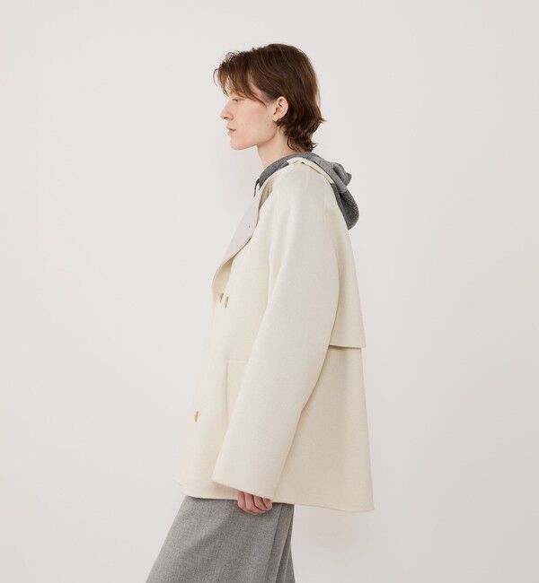 GALERIE VIE「ダブルフェイス カラーレストレンチコート」|ノーカラーコート|