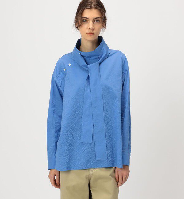 GALERIE VIE「コットンシルクブロード スタンドカラータイシャツ」|シャツ・ブラウス|