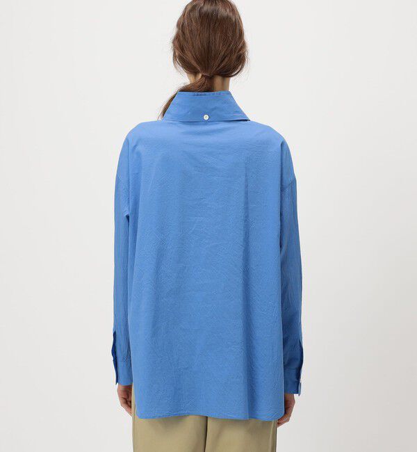 GALERIE VIE「コットンシルクブロード スタンドカラータイシャツ」|シャツ・ブラウス|