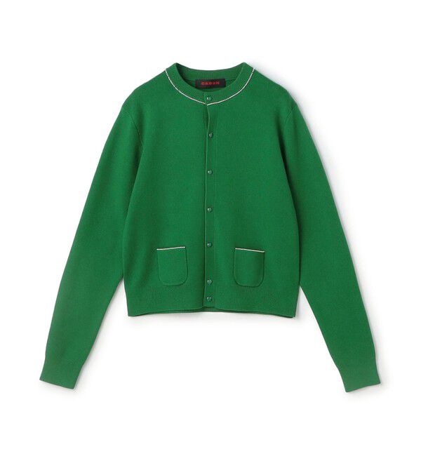 CABaN「コットンカシミヤ パールポケットカーディガン」|カーディガン|55 グリーン