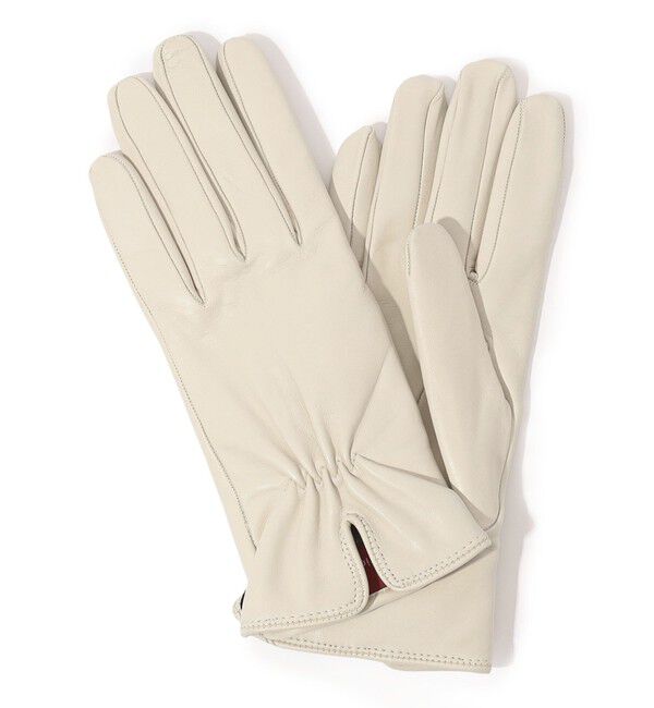 TOMORROWLAND GOODS「CARIDEI ギャザー グローブ」|手袋|11 ホワイト