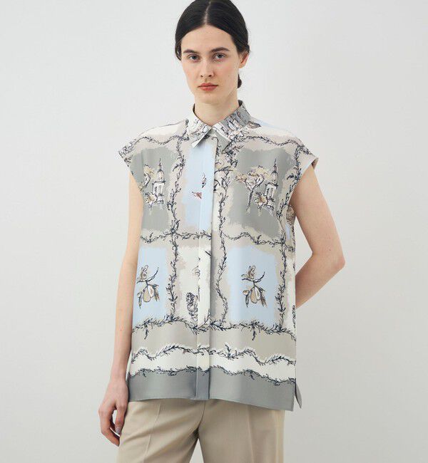 TOMORROWLAND collection「ローマプリント フレンチスリーブブラウス」|シャツ・ブラウス|