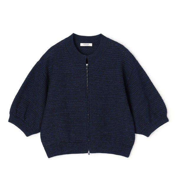 MACPHEE「ギマコットン ジップアップカーディガン」|カーディガン|69 ネイビー