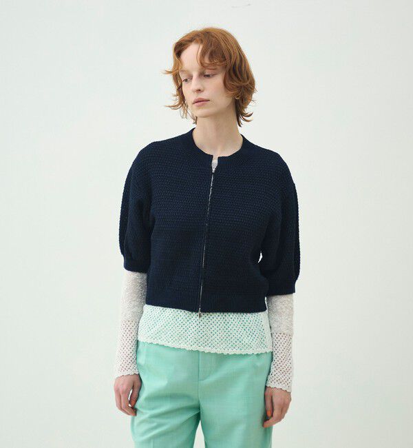 MACPHEE「ギマコットン ジップアップカーディガン」|カーディガン|