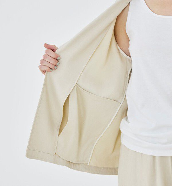 GALERIE VIE「レーヨンリネンストレッチ ドロップショルダージャケット」|テーラードジャケット|