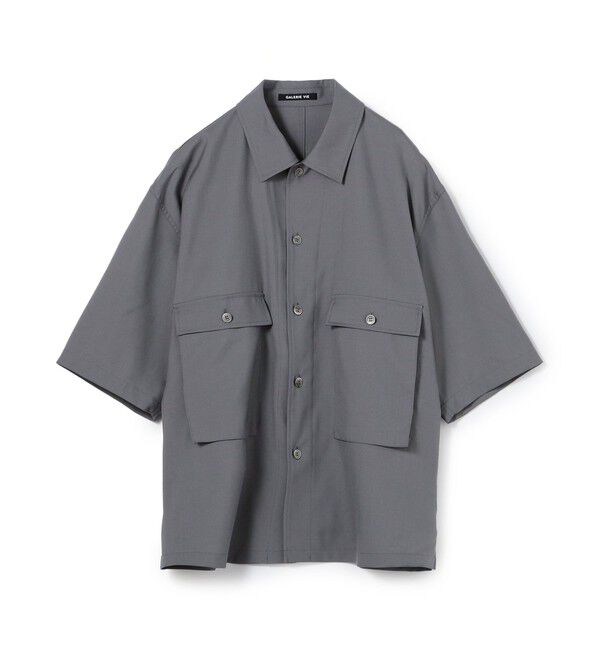 GALERIE VIE「ウォッシャブルトロピカル ハーフスリーブシャツ」|シャツ・ブラウス|17 チャコールグレー
