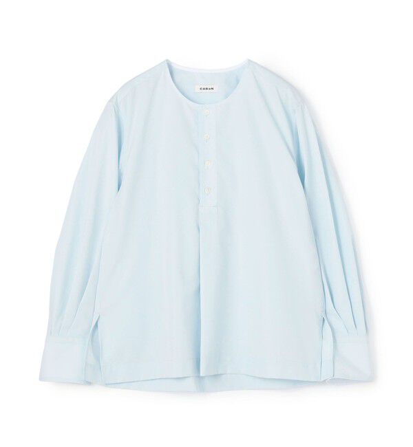 CABaN「クリアコットン ボタンプルオーバーシャツ」|シャツ・ブラウス|61 ライトブルー