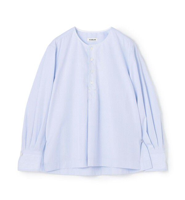 CABaN「クリアコットン ボタンプルオーバーシャツ」|シャツ・ブラウス|62 ブルーストライプ
