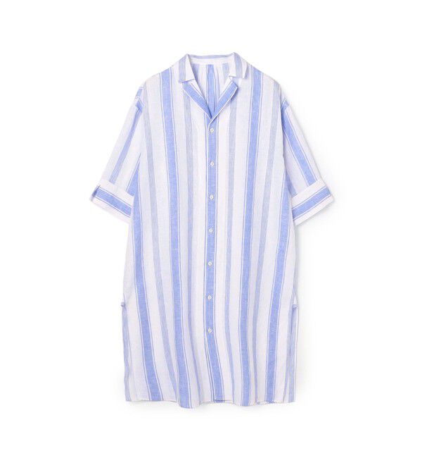 MACPHEE「ハードマンリネン チュニックシャツ」|チュニック|62 ライトブルー系