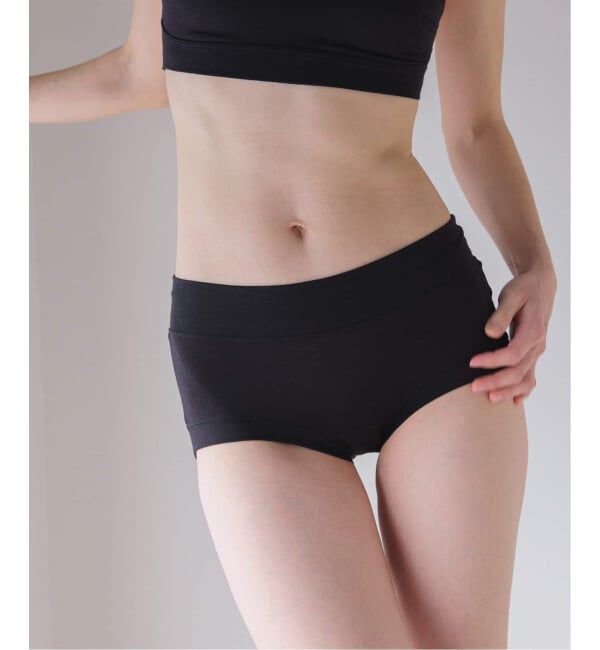 EMILYWEEK「【ACTIVE】Bamboo ボーイレッグショーツ（ブラック、ベージュA、オレンジ）」|インナー|ブラック