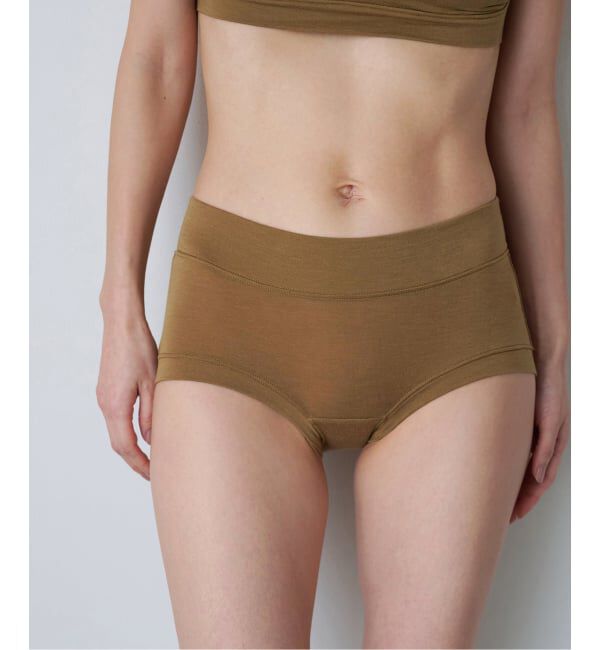 EMILYWEEK「【ACTIVE】Bamboo ボーイレッグショーツ（ブラック、ベージュA、オレンジ）」|インナー|ベージュ A