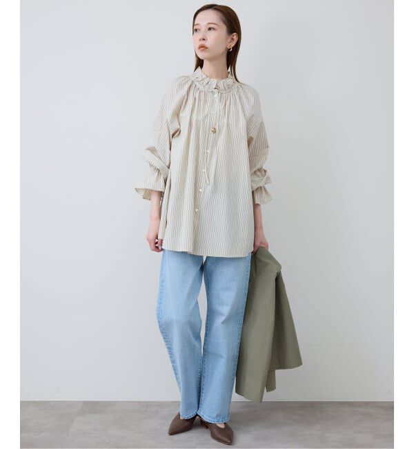 SLOBE IENA「《追加》タイプライターフリルブラウス」|シャツ・ブラウス|