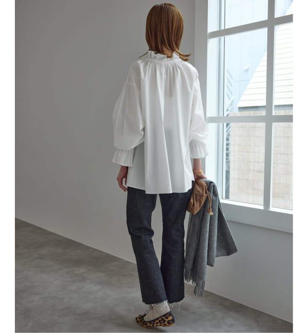 SLOBE IENA「《追加》タイプライターフリルブラウス」|シャツ・ブラウス|