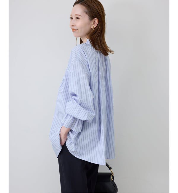 SLOBE IENA「《追加》タイプライターフリルブラウス」|シャツ・ブラウス|