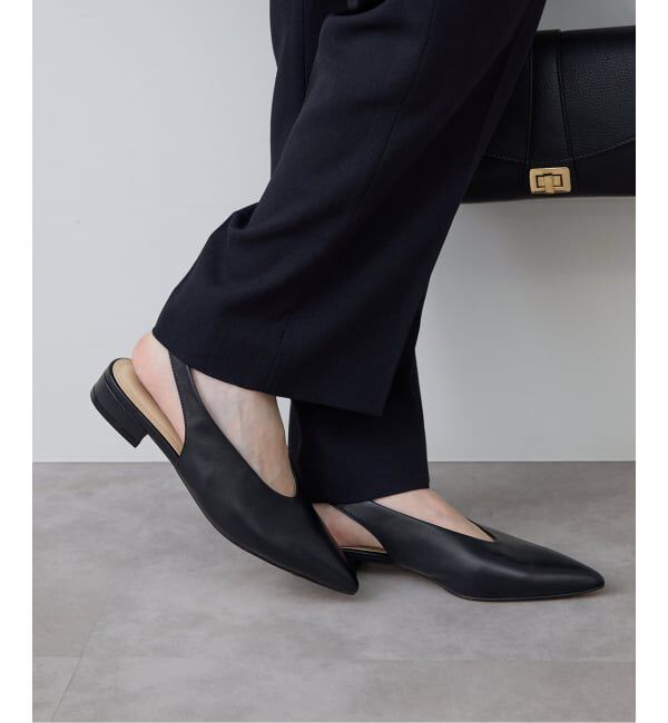 SLOBE IENA「SLOBE レザーフラットシューズ」|その他|ブラック