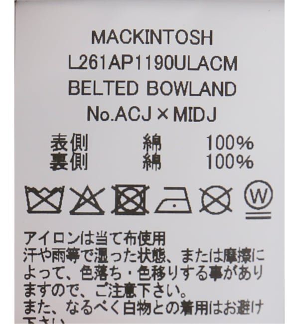 IENA「MACKINTOSH/マッキントッシュ BELTED BOWLAND コート L261AP1190ULACM」|その他|
