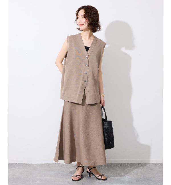 SLOBE IENA「《セットアップ対応可》コットンポリ ニットジレ」|ベスト・ジレ|