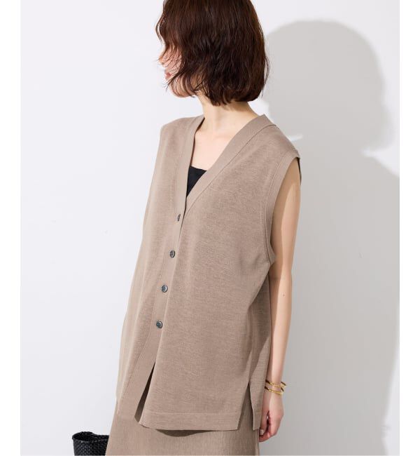 SLOBE IENA「《セットアップ対応可》コットンポリ ニットジレ」|ベスト・ジレ|