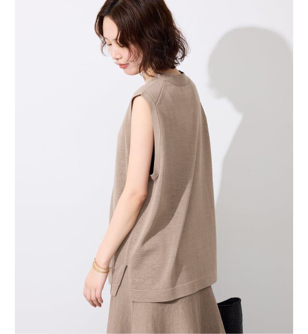 SLOBE IENA「《セットアップ対応可》コットンポリ ニットジレ」|ベスト・ジレ|