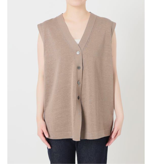 SLOBE IENA「《セットアップ対応可》コットンポリ ニットジレ」|ベスト・ジレ|