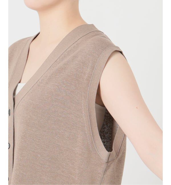 SLOBE IENA「《セットアップ対応可》コットンポリ ニットジレ」|ベスト・ジレ|