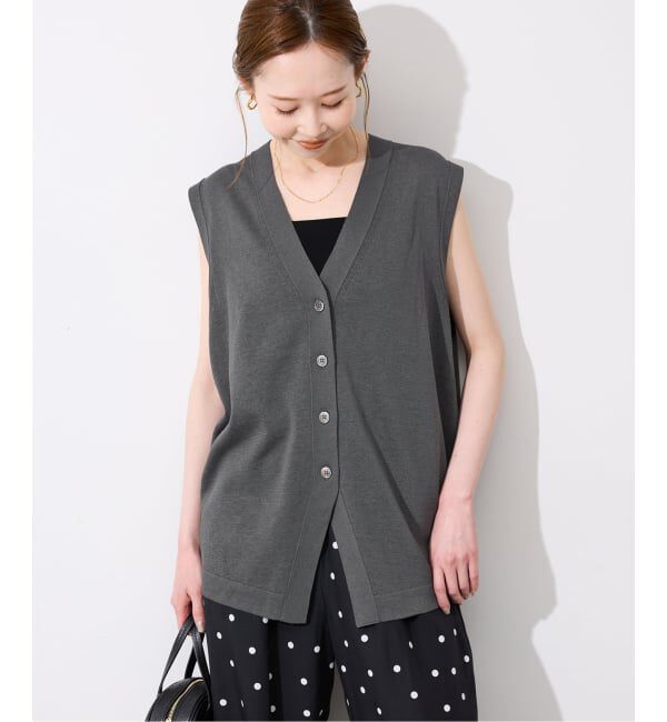 SLOBE IENA「《セットアップ対応可》コットンポリ ニットジレ」|ベスト・ジレ|
