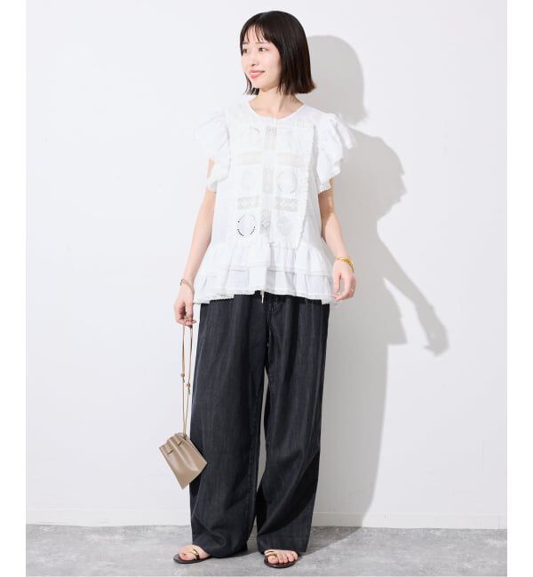SLOBE IENA「crinkle crinkle crinkle SLOBE別注 front tapestry 2way blouse」|シャツ・ブラウス|