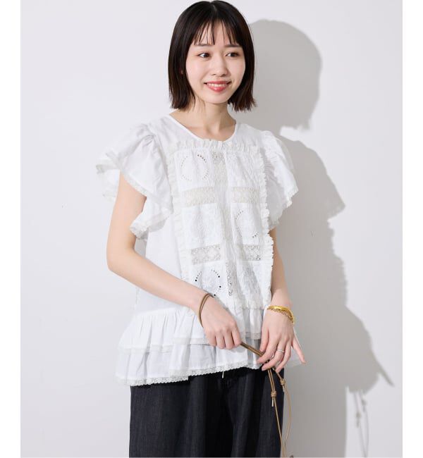 SLOBE IENA「crinkle crinkle crinkle SLOBE別注 front tapestry 2way blouse」|シャツ・ブラウス|
