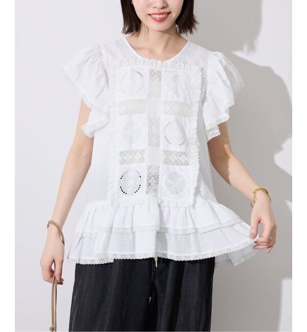 SLOBE IENA「crinkle crinkle crinkle SLOBE別注 front tapestry 2way blouse」|シャツ・ブラウス|