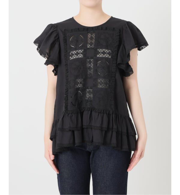 SLOBE IENA「crinkle crinkle crinkle SLOBE別注 front tapestry 2way blouse」|シャツ・ブラウス|