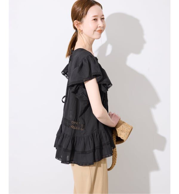 SLOBE IENA「crinkle crinkle crinkle SLOBE別注 front tapestry 2way blouse」|シャツ・ブラウス|