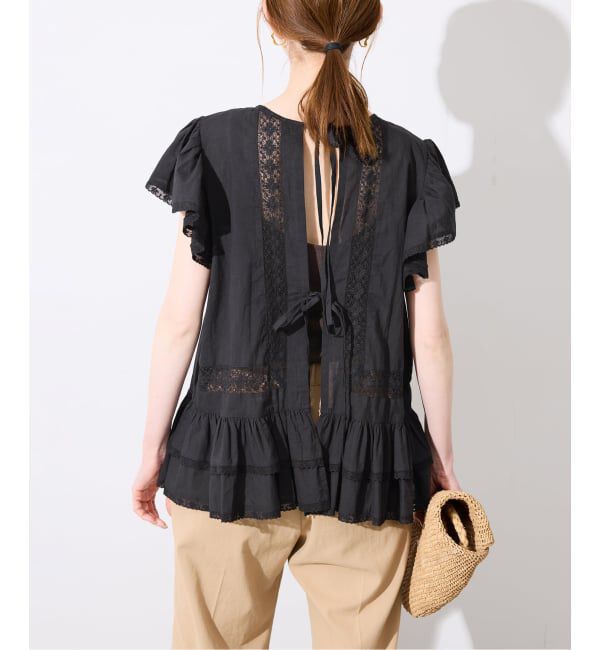 SLOBE IENA「crinkle crinkle crinkle SLOBE別注 front tapestry 2way blouse」|シャツ・ブラウス|
