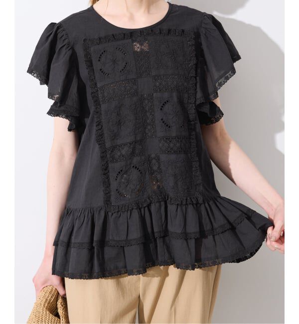 SLOBE IENA「crinkle crinkle crinkle SLOBE別注 front tapestry 2way blouse」|シャツ・ブラウス|