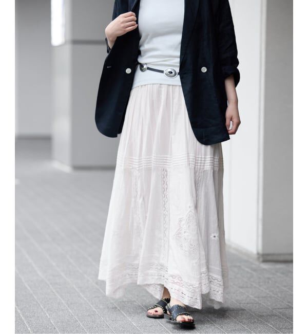 IENA「《追加5予約》コットンレーススカート」|スカート|
