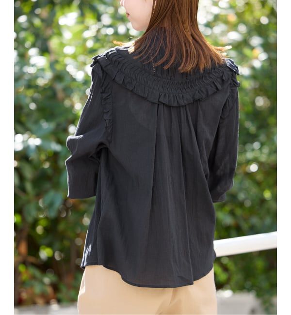 SLOBE IENA「《WEB限定/追加予約》フリルピンタックブラウス」|シャツ・ブラウス|