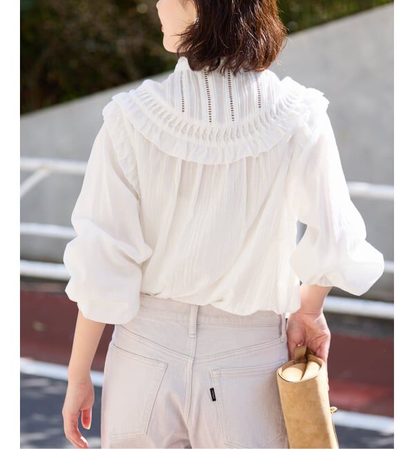 SLOBE IENA「《WEB限定/追加予約》フリルピンタックブラウス」|シャツ・ブラウス|