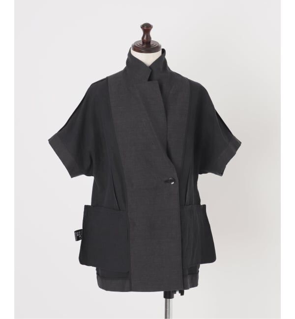 IENA「《予約》ウォッシャブル リネン混Wハーフジャケット」|テーラードジャケット|