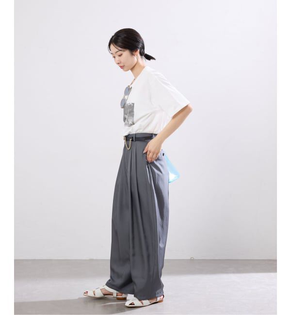 IENA「コットンフォトプリント ロゴTシャツ」|Tシャツ・カットソー|