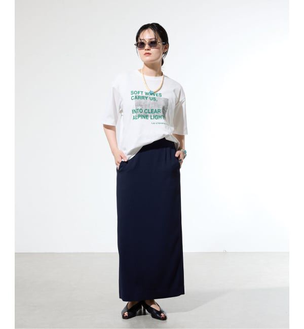 IENA「コットンフォトプリント ロゴTシャツ」|Tシャツ・カットソー|