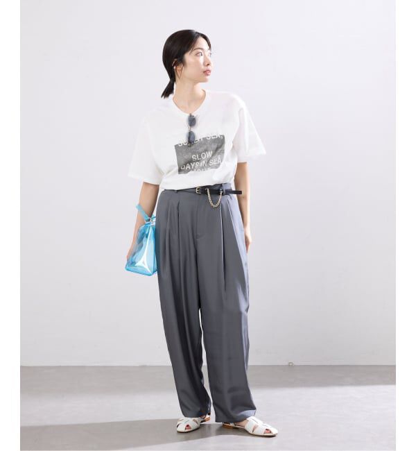 IENA「コットンフォトプリント ロゴTシャツ」|Tシャツ・カットソー|