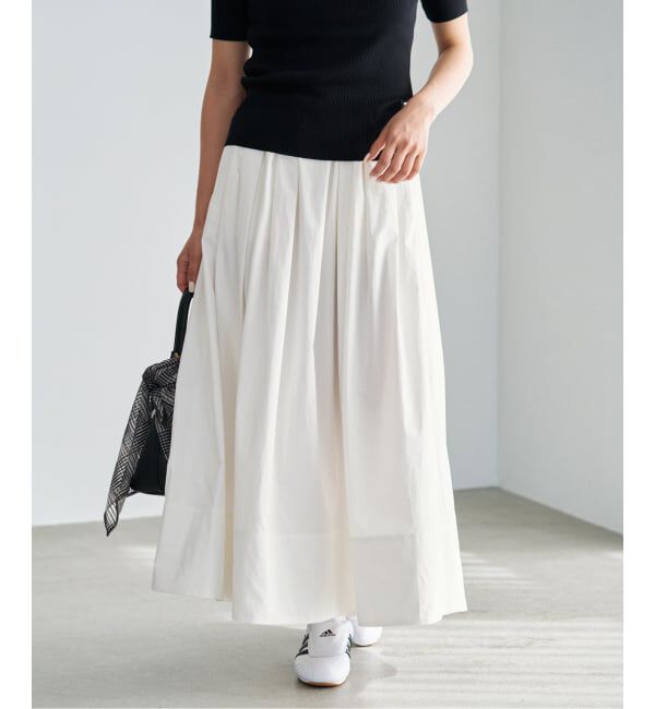 IENA「《追加予約》ウォッシャブル タフタギャザーフレアスカート」|スカート|