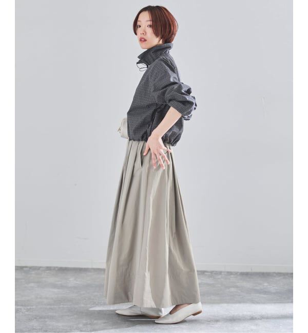 IENA「《追加予約》ウォッシャブル タフタギャザーフレアスカート」|スカート|