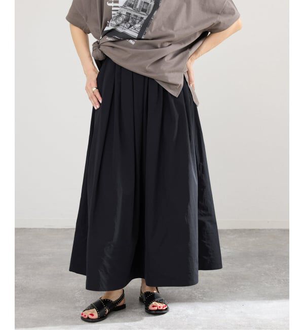 IENA「《追加予約》ウォッシャブル タフタギャザーフレアスカート」|スカート|