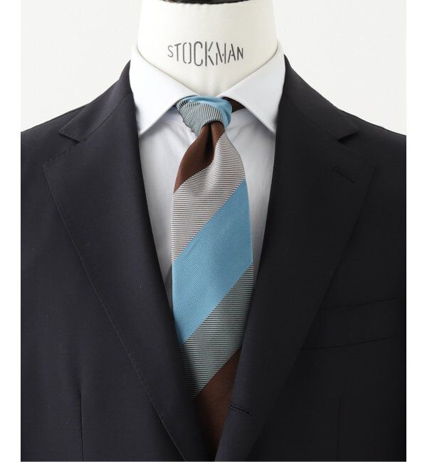 EDIFICE「FRANCO BASSI (フランコ バッシ) コットンシルクレジメンタルタイ U25EG08-L」|ネクタイ・蝶ネクタイ|ネイビー B