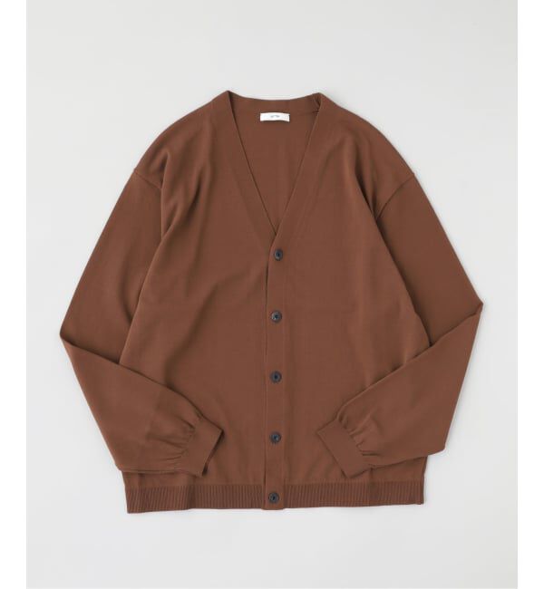 EDIFICE「ATON(エイトン) FINE ICE COTTON V-NECK CARDIGAN」|カーディガン|ブラウン
