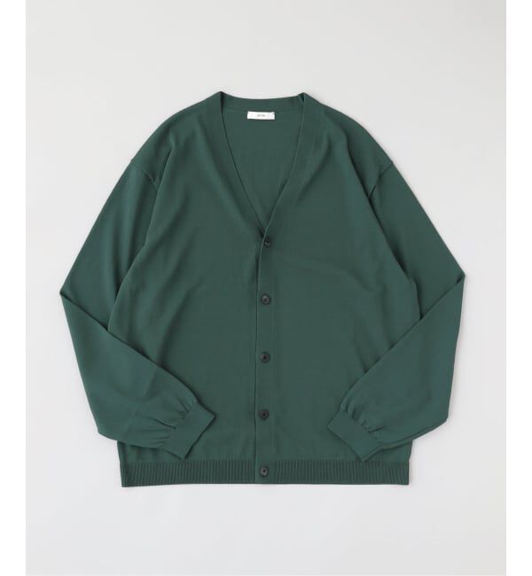 EDIFICE「ATON(エイトン) FINE ICE COTTON V-NECK CARDIGAN」|カーディガン|グリーン